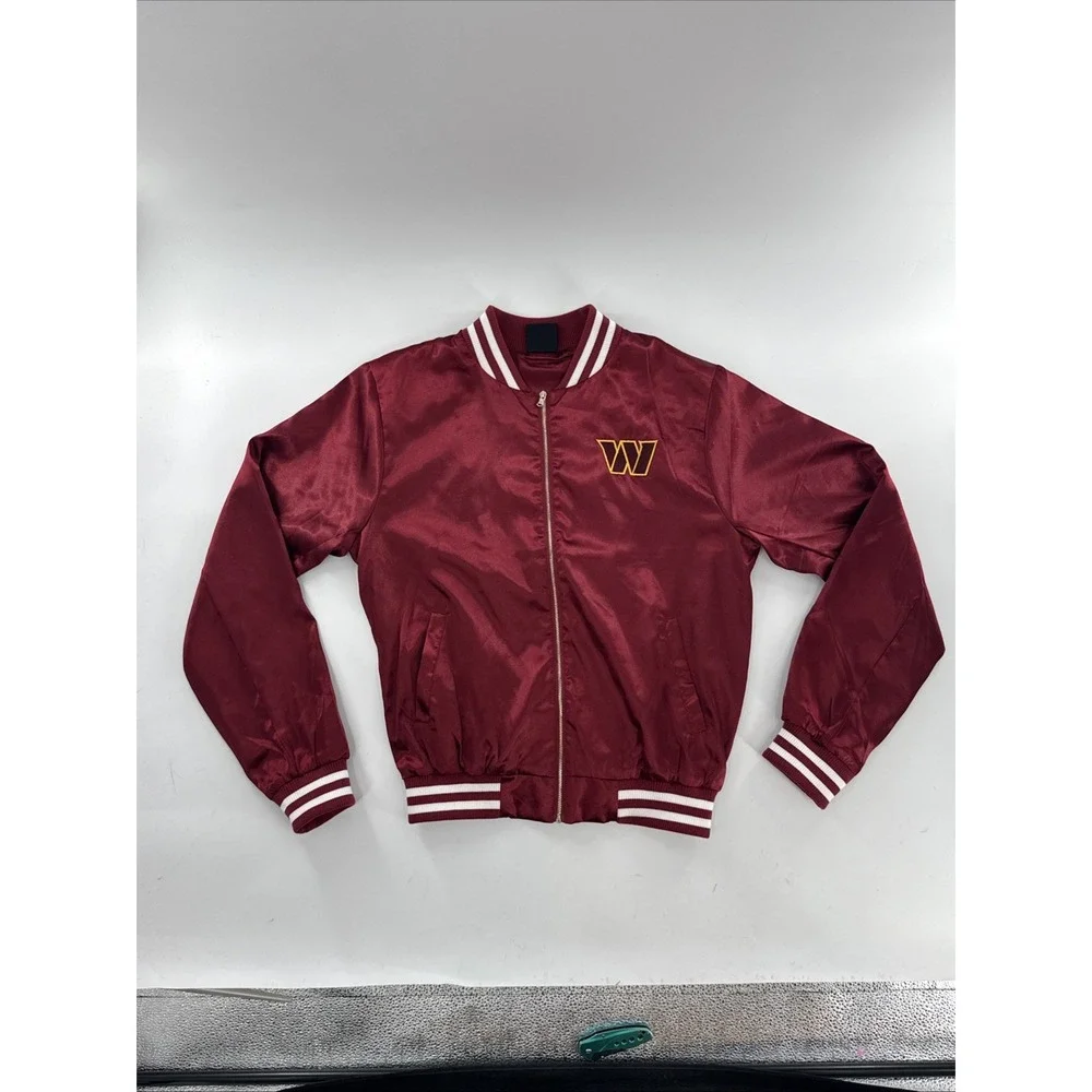 Washington Commanders Women's Satin Rhinestone Bomber Jacket NFL Size Medium